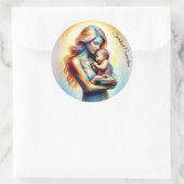 Moederdag moederschap liefde zacht pastel aura ronde sticker (Tas)