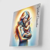 Moederdag moederschap liefde zacht pastel aura vierkante klok (Hoek)