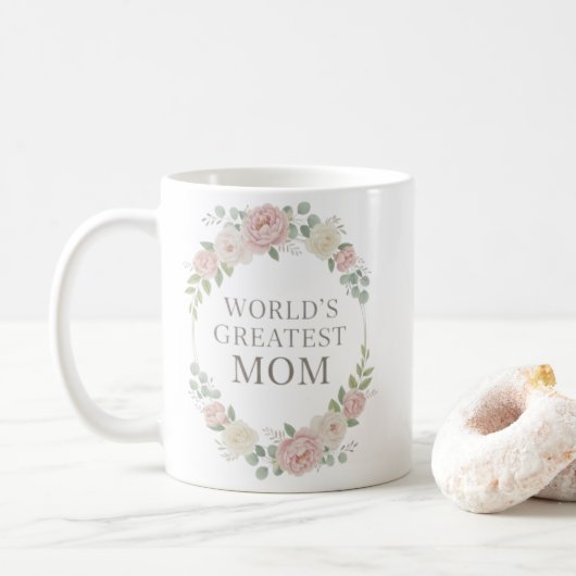 Moederdag Mok | Bloemenkrans Keramiek (Met donut)