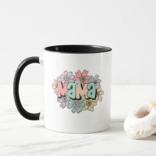 Moederdag Mok Gift Mama Floral Design uit Kinderen