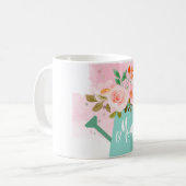 Moederdag Mok met watering en bloemen (Voorkant links)