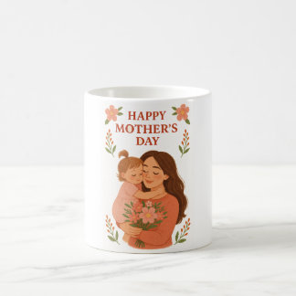 Moederdag Mok Moeder en Dochter Knuffel Illustrati