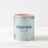 Moederdag mok tekst "MOM" "Sinds 1972" (Midden)