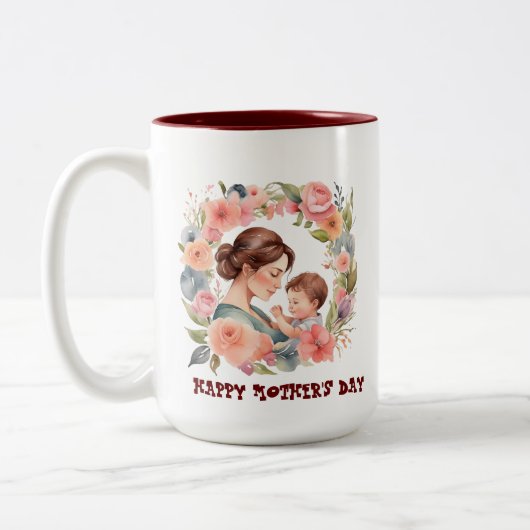 Moederdag Mok| Waterverf stijl Mok voor mama (Links)