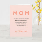 Moederdag MOM acroniem leuke grappige kaart (Gele Bloem)