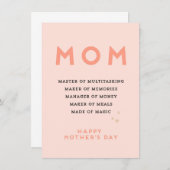 Moederdag MOM acroniem leuke grappige kaart (Voorkant / Achterkant)