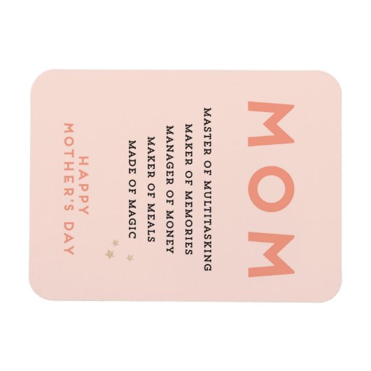 Moederdag MOM acroniem leuke grappige kaart Magneet (Horizontaal)
