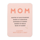 Moederdag MOM acroniem leuke grappige kaart Magneet (Verticaal)