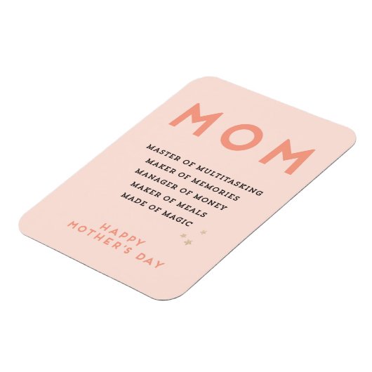 Moederdag MOM acroniem leuke grappige kaart Magneet (Linkerzijde)