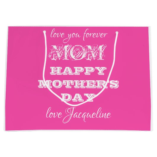 Moederdag MOM Modern gepersonaliseerd grafisch app Groot Cadeauzakje (Voorkant)