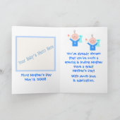 Moederdag Mom of Twin Boys Wenskaart Kaart (Binnen)