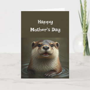 Moederdag Mom Pun Otter Animal Humor Fun Feestdagen Kaart