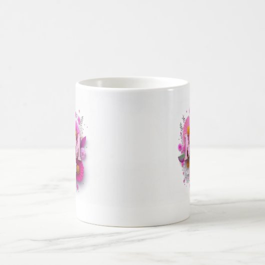 Moederdag Mom Roze Bloemen Mok (Center)