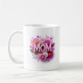 Moederdag Mom Roze Bloemen Mok (Links)