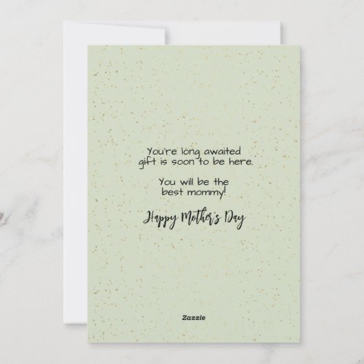 Moederdag Mom-to-be Green Feestdagenkaart (Achterkant)