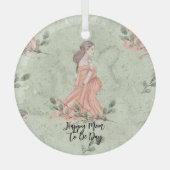 Moederdag Mom-to-be Green Glas Ornament (Voorkant)