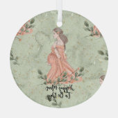 Moederdag Mom-to-be Green Glas Ornament (Achterkant)