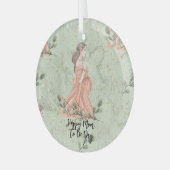 Moederdag Mom-to-be Green Glas Ornament (Voorkant links)