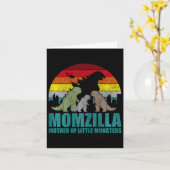 Moederdag Momzilla Moeder Van Kleine Monsters Kaart (Gele Bloem)
