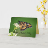Moederdag monboogvlinder op witte moer kaart (Gele Bloem)