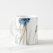 Moederdag Monogram Floral Light Blue White Koffiemok (Voorkant links)