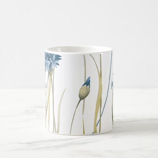 Moederdag Monogram Floral Light Blue White Koffiemok (Center)