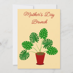 Moederdag Monstera Plant Aangepaste Brunch Kaart