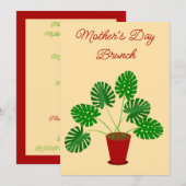 Moederdag Monstera Plant Aangepaste Brunch Kaart (Voorkant / Achterkant)
