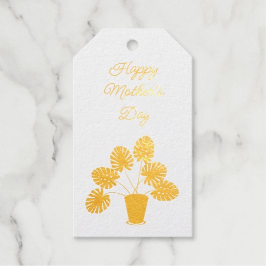 Moederdag Monstera Plant Custom Cadeaulabels (Voorkant)