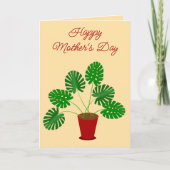 Moederdag Monstera Plant Custom Kaart (Voorkant)