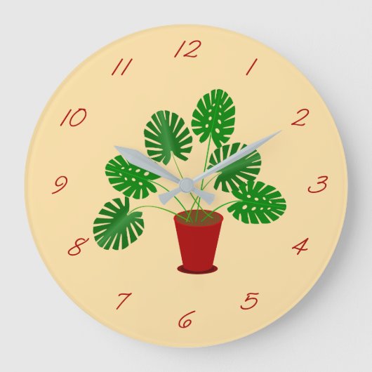 Moederdag Monstera-Plant Grote Klok (Voorkant)