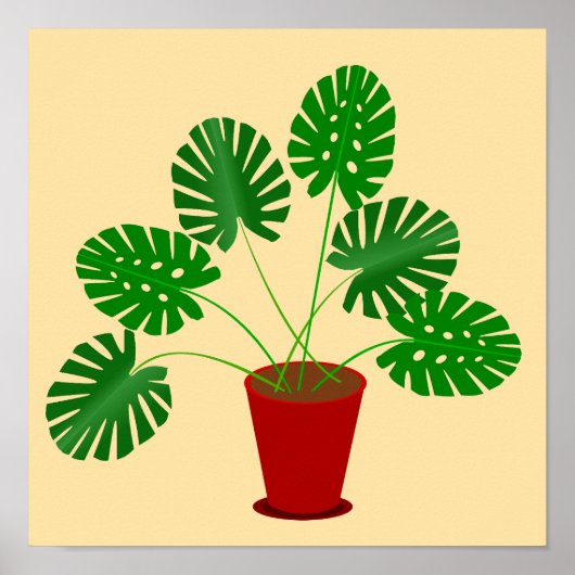 Moederdag Monstera Plant Poster (Voorkant)