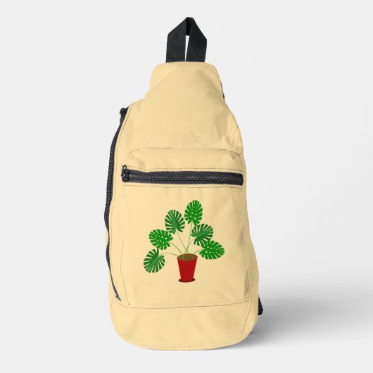 Moederdag Monstera-Plant Sling Bag (Voorkant)