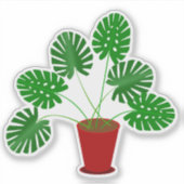 Moederdag Monstera Plant Sticker (Voorkant)