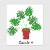 Moederdag Monstera Plant Sticker (Vel)