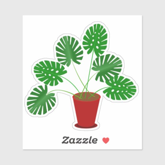 Moederdag Monstera Plant Sticker (Vel)