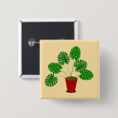 Moederdag Monstera Plant Vierkante Button 5,1 Cm (Voorkant /achterkant)