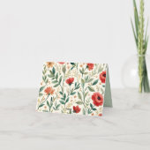 Moederdag Mooie Bloemige Rood & Teal Bedankkaart (Achterkant)