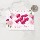 Moederdag Mooie Bloemornament Decoratie Notitiekaartje (Voorkant / Achterkant in situ)
