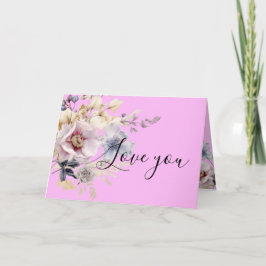 Moederdag Mooie Roze Wilde Bloemen Boeket  Feestdagen Kaart