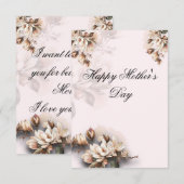 Moederdag Mooie Vintage  Bedankkaart (Voorkant / Achterkant)