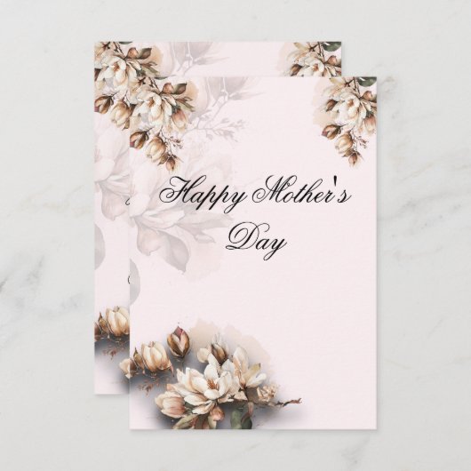 Moederdag Mooie Vintage  Bedankkaart (Voorkant / Achterkant)