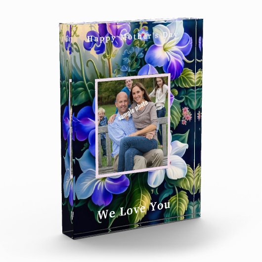 Moederdag Mooie Waterverf Bloemen Fotoblokken (Links)