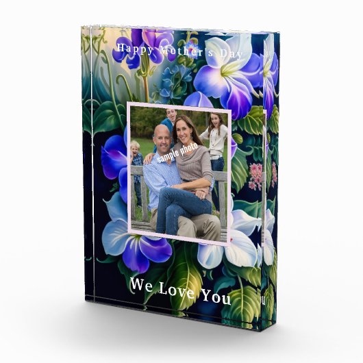 Moederdag Mooie Waterverf Bloemen Fotoblokken (Rechts)