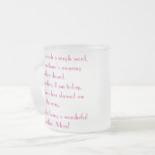 MOEDERDAG "MOTHER" POEM MATGLAS KOFFIEMOK (Voorkant links)
