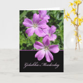 Moederdag, Mother's Day in Dutch, Violet Geraniums Kaart (Gele Bloem)