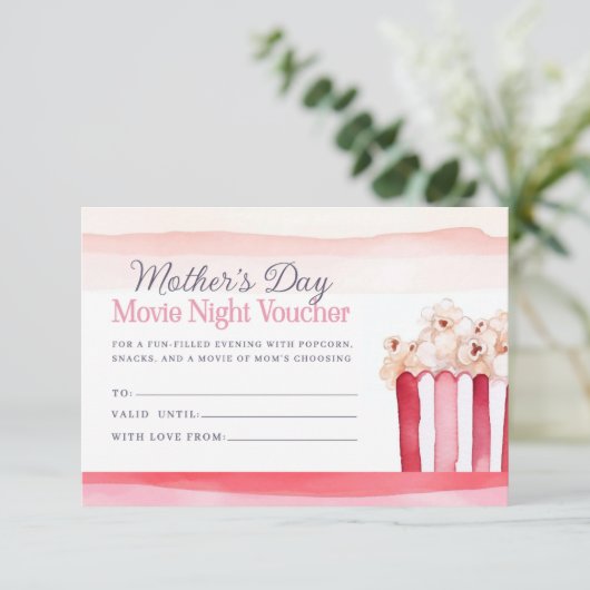 Moederdag Movie Night Cadeaubon (Staand voorkant)
