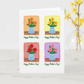 Moederdag Mozaïek Blokken Kaart (Gele Bloem)