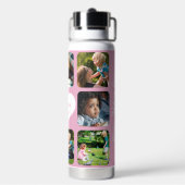 Moederdag Multi Photo Collage Naam Gepersonaliseer Waterfles (Achterkant)