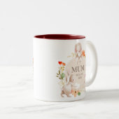 Moederdag Mum We houden van je Bunny Rabbits Flora Tweekleurige Koffiemok (Voorkant rechts)